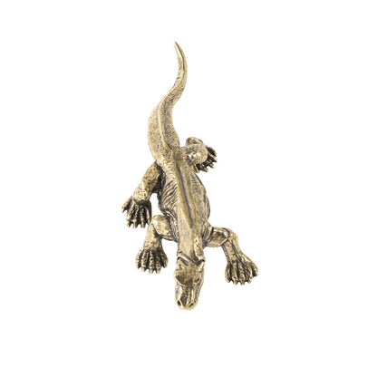 Komodo Dragon Statue Brass Carving Ornament Creative Tea Pet Fun Copper Decor