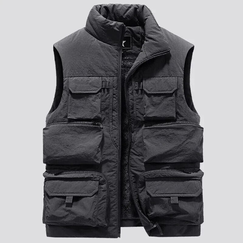 Men's Vest Coat Sleeveless Jacket Waistcoat Workwear Tops Cargo Vest Windbreaker