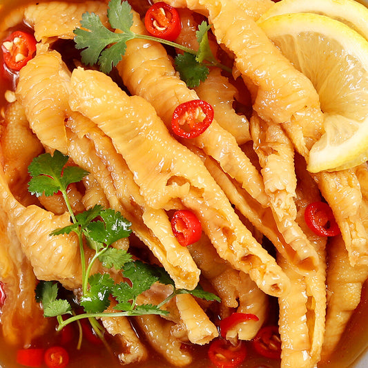 Hot and sour boneless chicken feet 500g lemon chicken feet casual snack snack