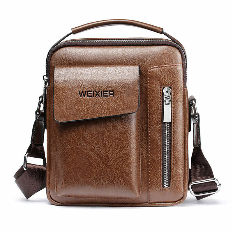 Casual Men Shoulder Bag Vintage Crossbody Bags PU Leather Handbag