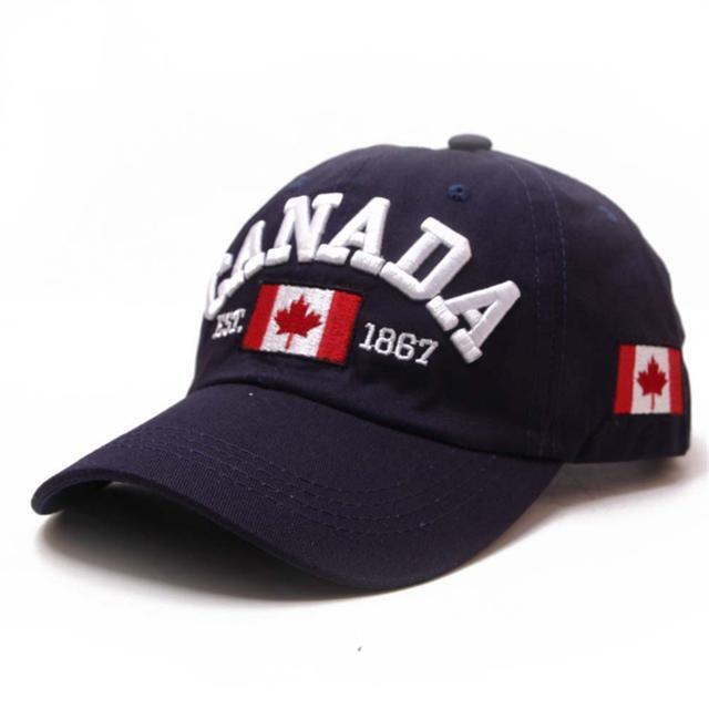 Canada Winter Cap Beanie Knitted Embroidered Canadian Flag Maple Leaf Emblem Hat