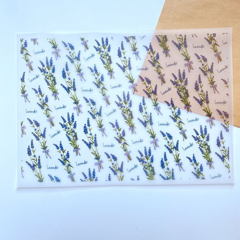Homemade Soap Packing Paper 100 Sheet Lavender Translucent DIY Wrapper 14.5x21cm