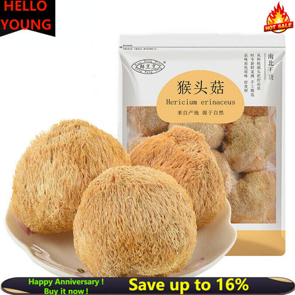 Houtougu China Herbal Health Care Organic Hericium Erinaceus Original Dried 250g