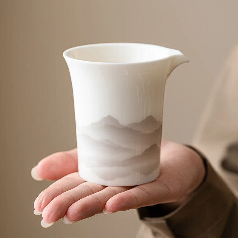 Jade Porcelain Mountain White Fair Cup Chinese Cha Hai Tea Sea Teacup Teaware