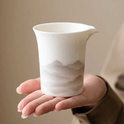 Jade Porcelain Mountain White Fair Cup Chinese Cha Hai Tea Sea Teacup Teaware