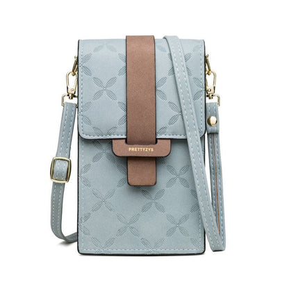 Wallet Flower Petals Plaid Shoulder Bag Messenger Flap Purse Multi-Card Holder