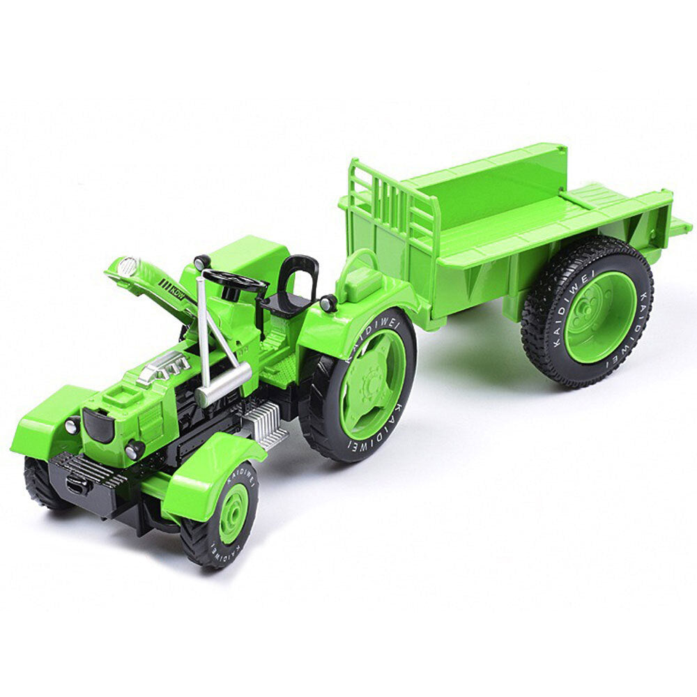 Farm Tractor Toy with Trailer Diecast Farm Vehicle Model Car Toys for Boys Green