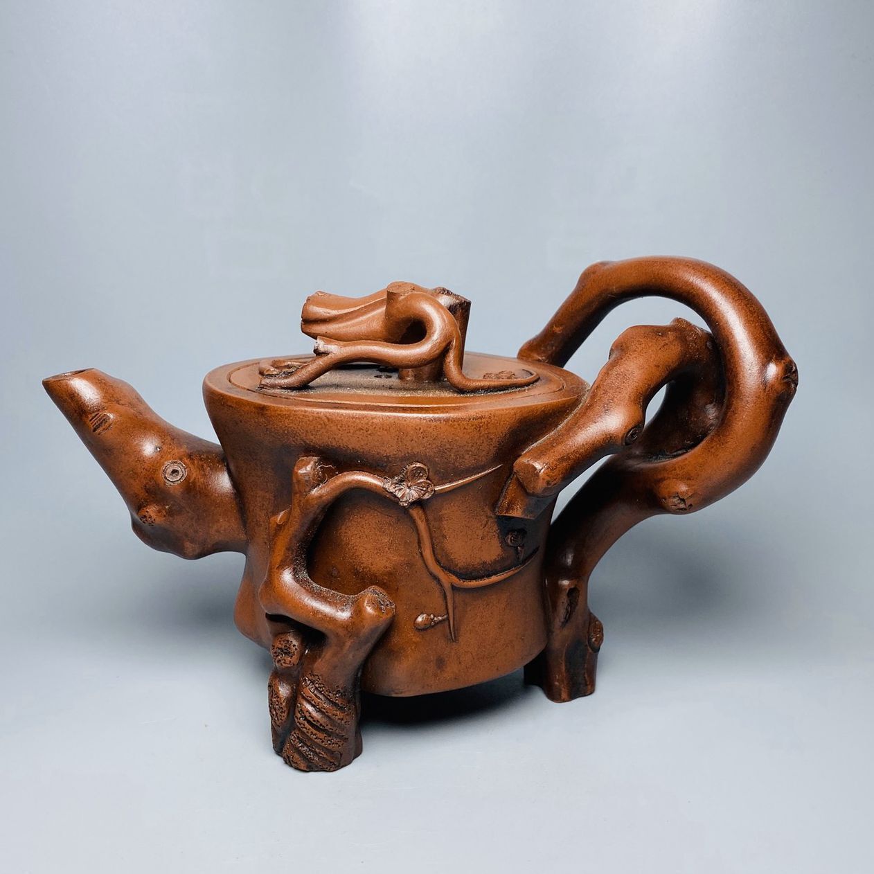 Vintage China Yixing Purple Clay Teapot Zisha Ceremony Nice Plum Blossom Teaware