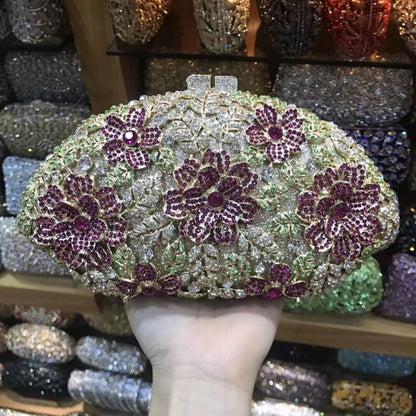 Lady New Stones Clutch Bag With Chain Quality Rhinestone Wedding Clutches Purse