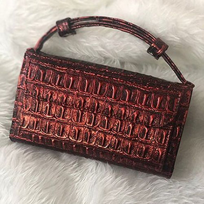 Leather Clutch Crossbody Bag Gold Luxury Serpentine Clutch Purse Messenger Bags