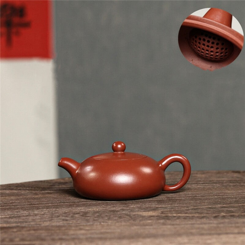 150ml Small Kungfu Tea Pot Handmade Ball Shaped Infuser Holes Yixing Zisha Pot