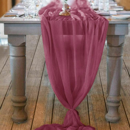 Wedding Table Runner 70x500cm Polyester Flowing Romantic Dusty Rose Party Decors