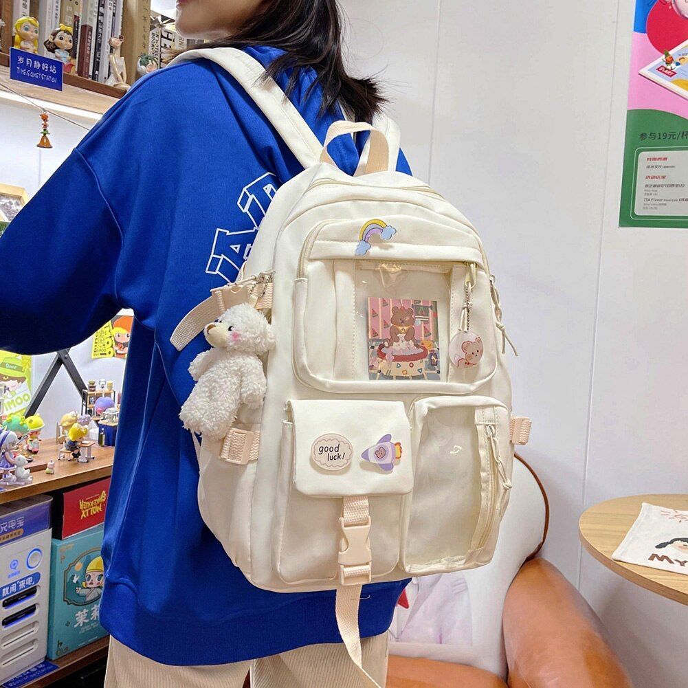 Vintage Women Patchwork Backpack Leisure School Student Large Handbag 40*30*10CM
