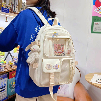 Vintage Women Patchwork Backpack Leisure School Student Large Handbag 40*30*10CM