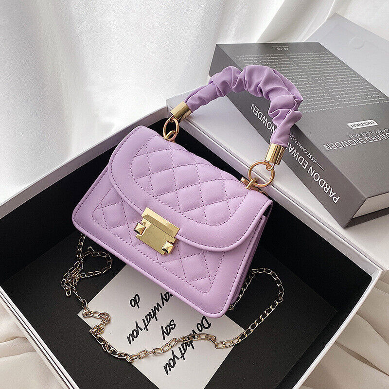 Newly Fashion Lattice Shoulder Small Women's Handbag Square Chain