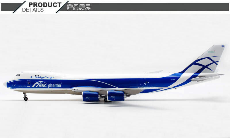 1:200 38CM JC Wings AirBridgeCargo BOEING 747-8F Aircraft Diecast Airplane Model