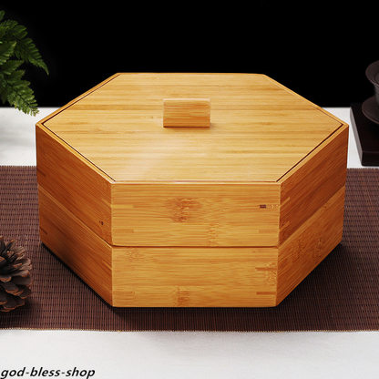 Bamboo Box For Pu'er Tea Cake Canister Jar For Loose Tea Multi-functional Box