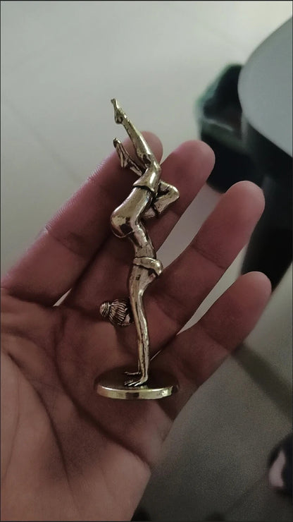 3.8 inch Solid Brass Inverted Goddess Yoga Pose Beauty Body Model Statue Decor