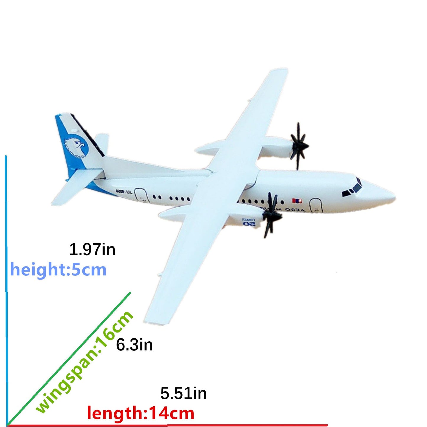 1/400 Scale Aircraft Mongolia Fokker 50 FK-50 Alloy Plane Model Display Gift t