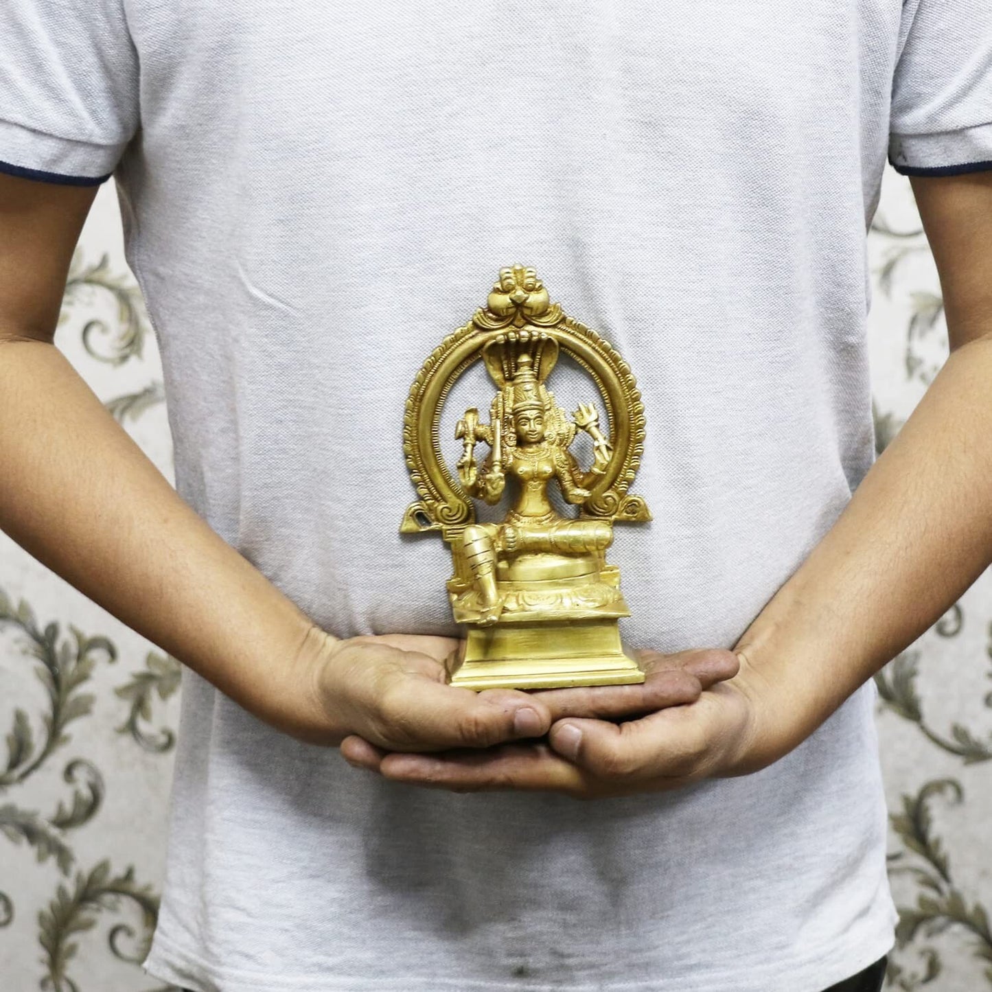 Hindu God Lord Brass Parvati Uma Idol Sitting On Throne Idol Statute Figurine