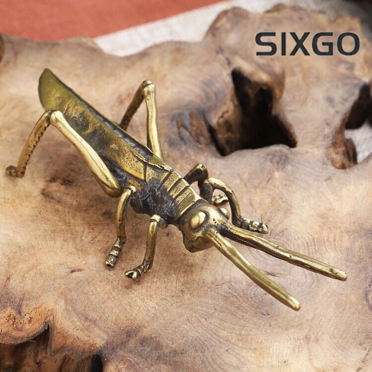 Grasshopper Brass Figurine Small Insect Statue House Ornament Animal Figurines