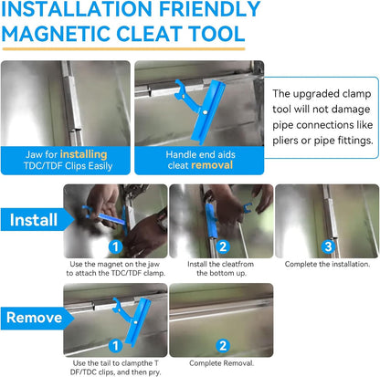 Magnetic PPC & PPF Clips/Cleat Tool for HVAC Ductwork - 4" Magnetic Tdc &Tdf Cli