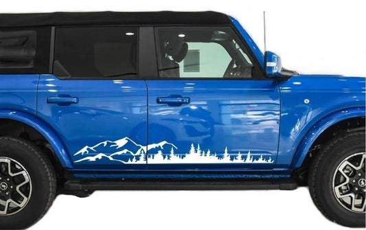 Graphics Forest Mountain Car Side Stickers For All Models Vinyl Decals Custom