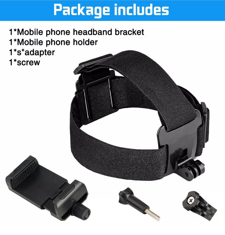 POV Phone Head Mount Belt Clamp Holder For iPhone Samsung Gopro Adjustable