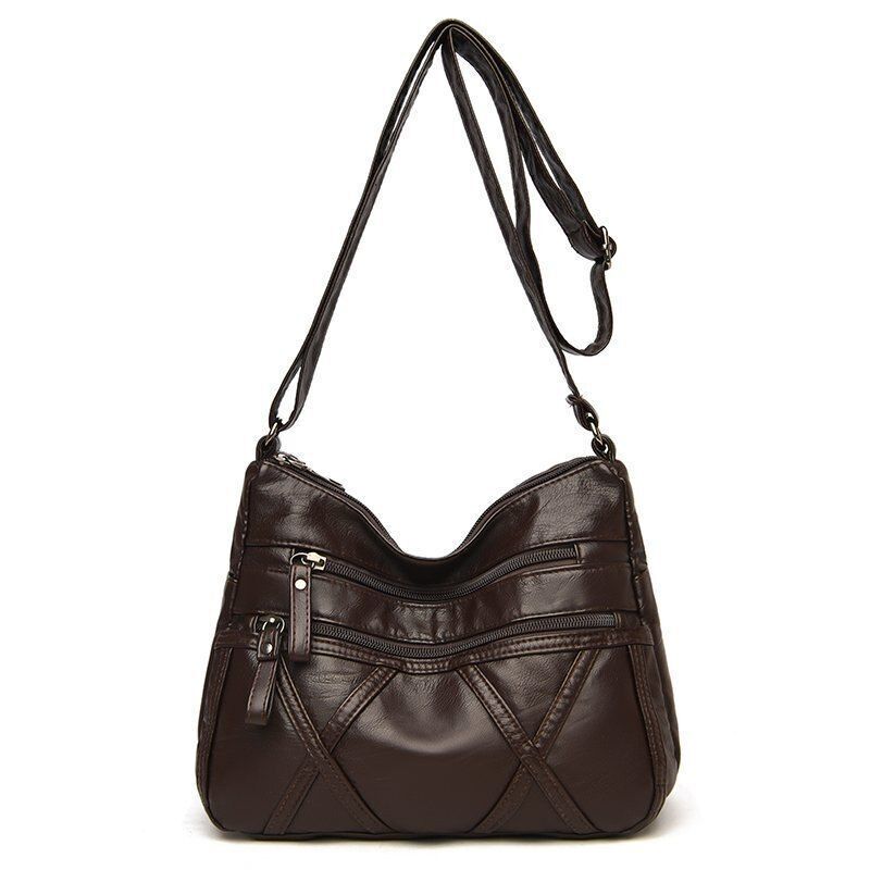 High Quality Soft Leather Shoulder Bags Multi-Layer Crossbody Bag Handbag Purse