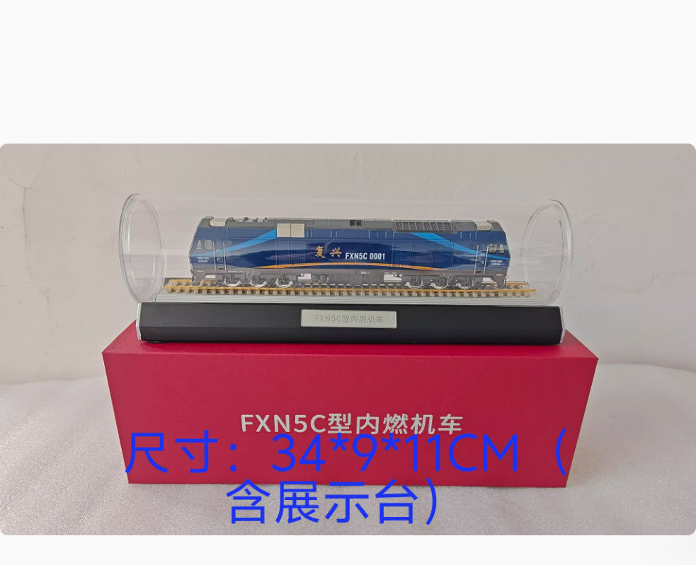 1:87 34CM FXN5C Diesel Locomotive Diecast Train Passenger Car Model Collection