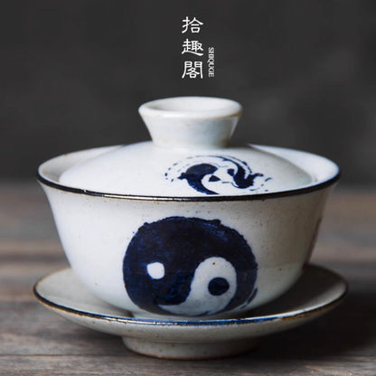 Jingdezhen Ceramic Covered Bowl Hand-painted Tea Cup Kung Fu Tea Set Tea Infuser