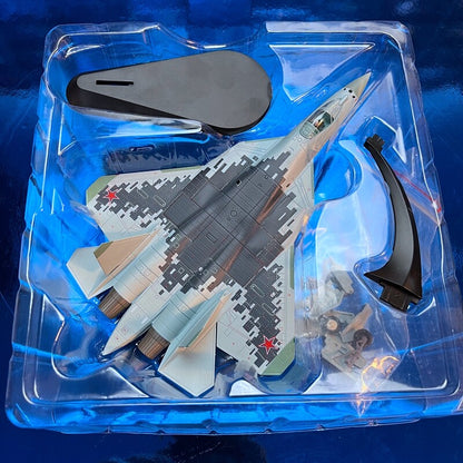 1: 100 Su-57 Fighter Jet Model Digital Camouflage Coating Alloy