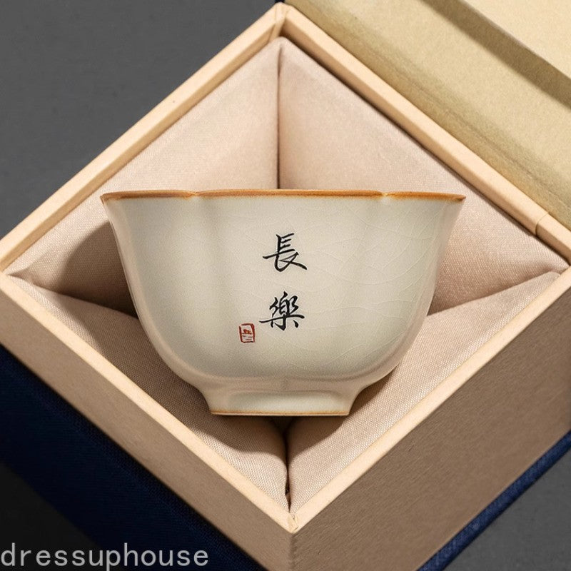 50ML Exquisitely Ru Kiln Tea Cup Ceramics Household Drink Tea Small Tea Bowl