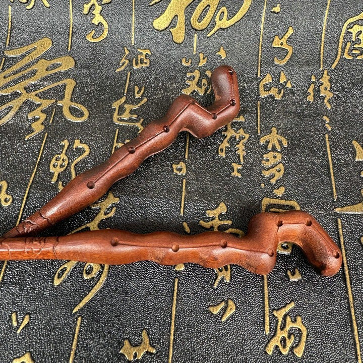 Lightning Ziziphus Wood Seven Star Hairpin Taoist Bun Pin Wood Hair Accessory1pc