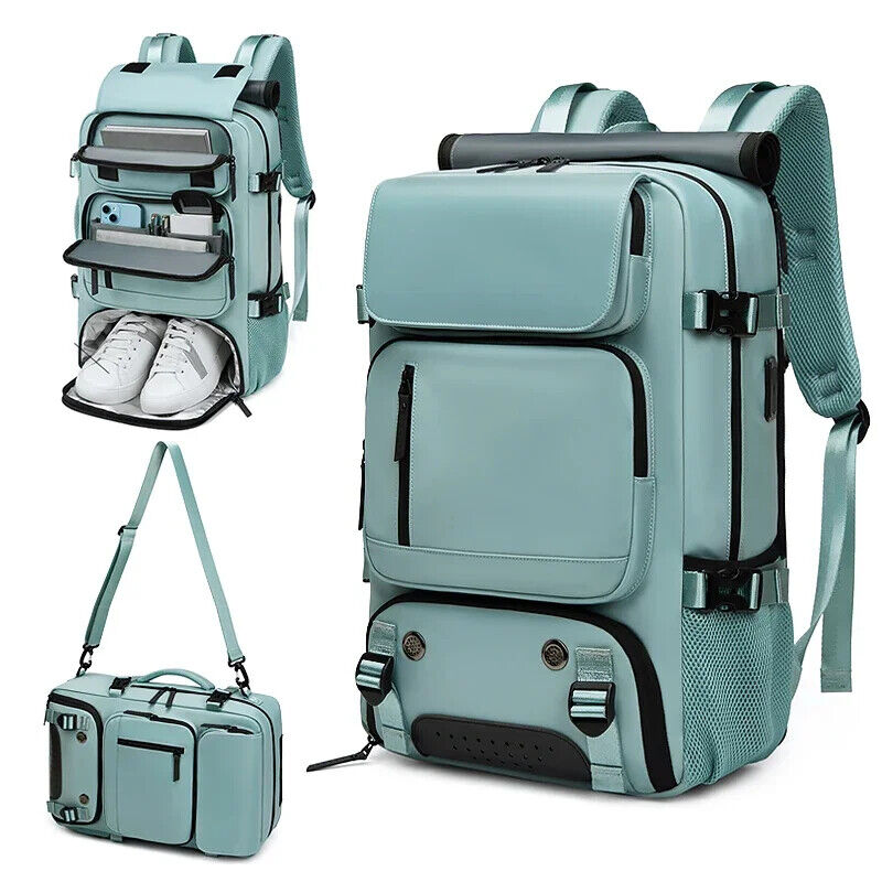 Woman Travel Backpack Laptop Backpack Shoe Bag USB Hiking Camping Backpack
