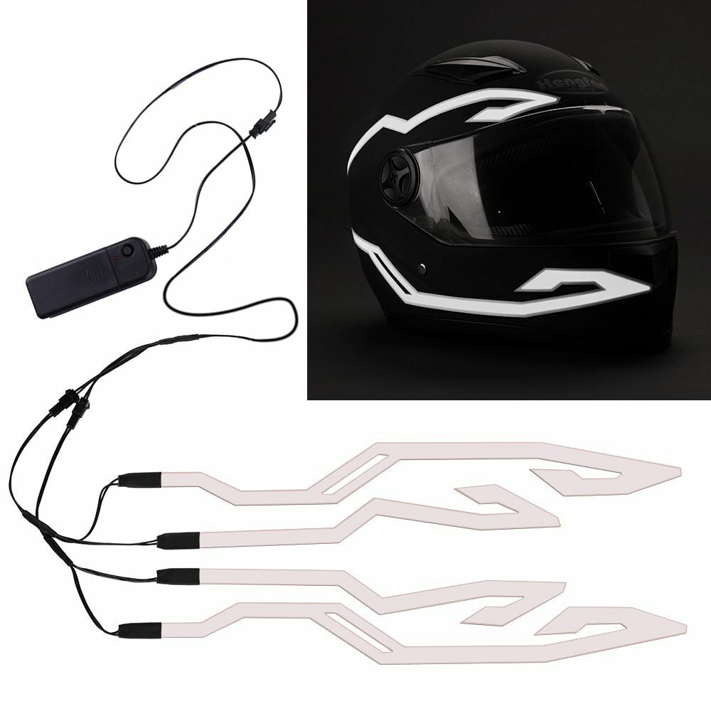 Motorcycle LED Night Lights Strip Riding 4PCS Signal Helmet EL Cold Light 4 Mode
