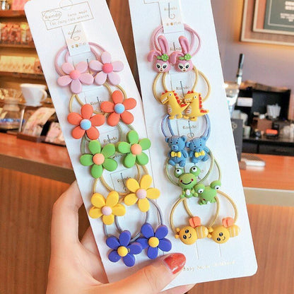 Hair Bands 10/20 Pcs/Bag Shiny Flowers Baby Scrunchies Rubber Kids Accessories