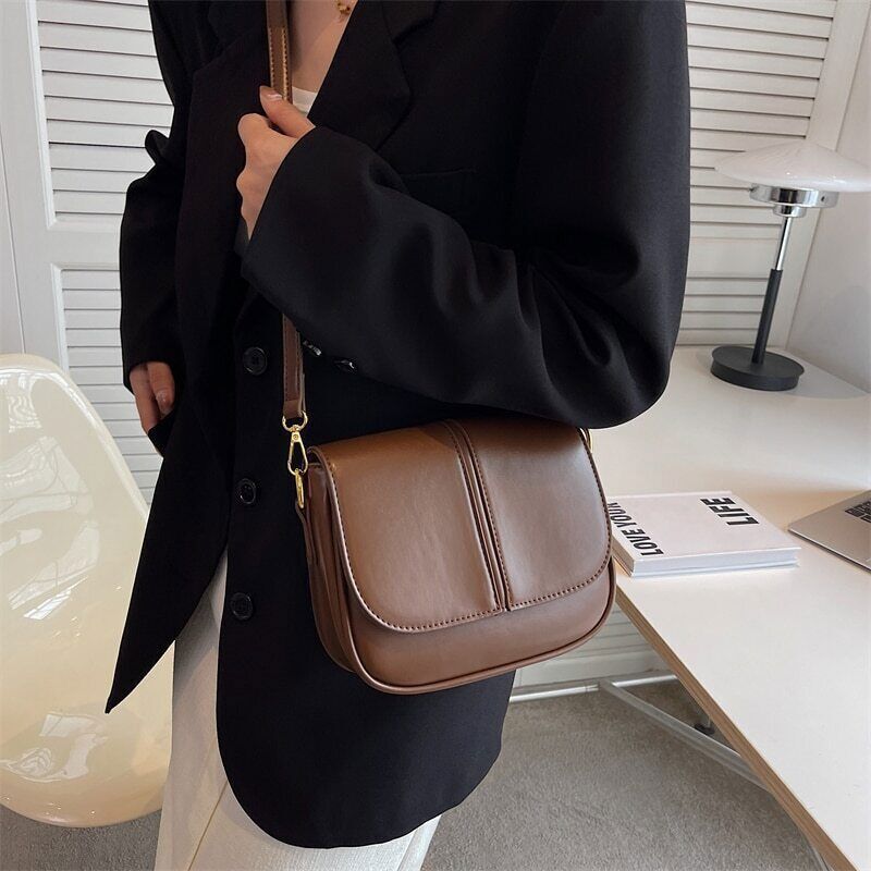 Saddle Crossbody Bags Women Winter Handbags Leather Shoulder Bag