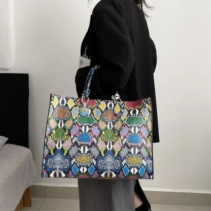 Women's Handbag Shoulder Bag High Quality Luxury Snake Print Trendy Sz Lg Gift