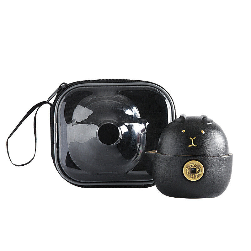 Creative Travel Tea Set Portable Bag Porcelain Tea Pot Matching Tea Cup In China