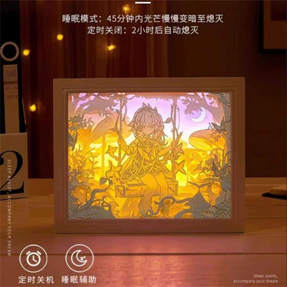 New Genshin Impact Hutao GanYu Paper Carving Lamp Touch Control Rechargeable