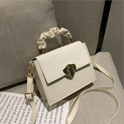 Solid Flap PU Leather Shoulder Bags Stone Pattern Crossbody Bags Female Fashion