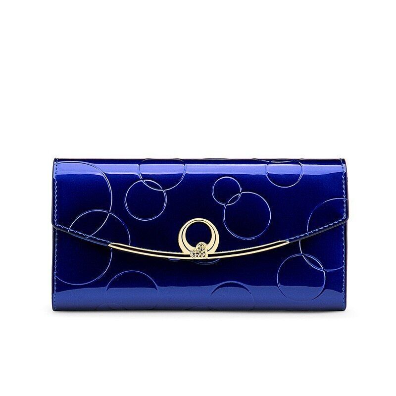 Long Wallet Fashion Purse Leather Red/Gold/Blue Clutch 3.5*10*19CM Polyester Bag