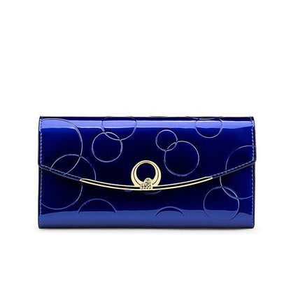 Long Wallet Fashion Purse Leather Red/Gold/Blue Clutch 3.5*10*19CM Polyester Bag