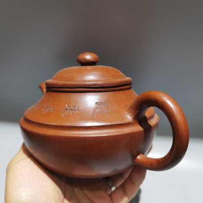 vintage chinese yixing purple clay teapot zisha ceremony carving collectible art