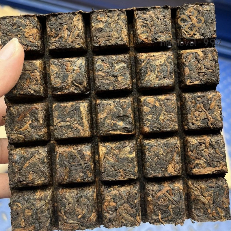 200g Ripe Pu'er Brick Yunnan Menghai Bingdao Big Leaf Compressed Dried Leaf Tea