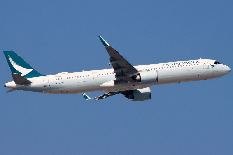 1:400 HYJLwings CATHAY PACIFIC Airbus A321neo Passenger Airplane Diecast Model