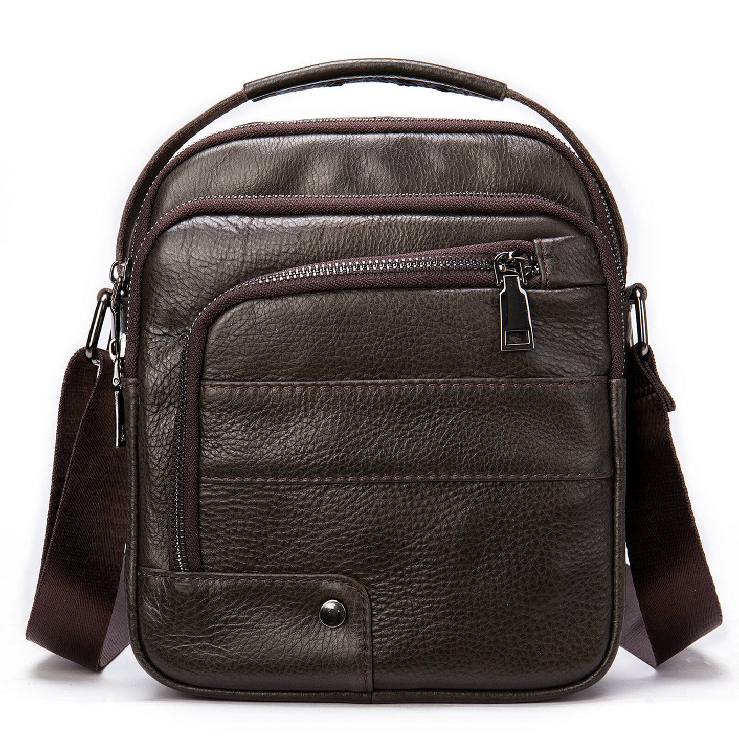 100% Genuine Leather Men's Messenger/Shoulder Bag 8" Handbags Crossbody Bags