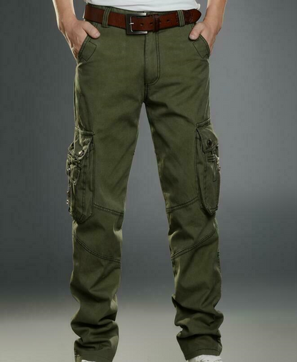 Men's Work Cargo Overalls Pants Casual Loose Fit Army Training Long Trousers New