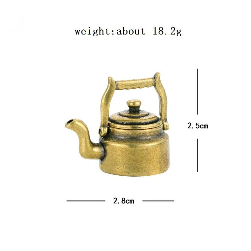 2.8cm Retro Brass Fingertip Teapot Pocket Incense Burner Tea Pet Home Decor